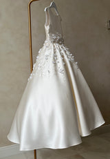 IVORY MIKADO SILK DRESS
