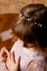 PINK PEONY HAIR RIBBON