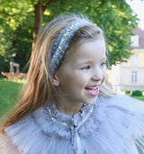 ROSE GREY PEARL HAIR RIBBON