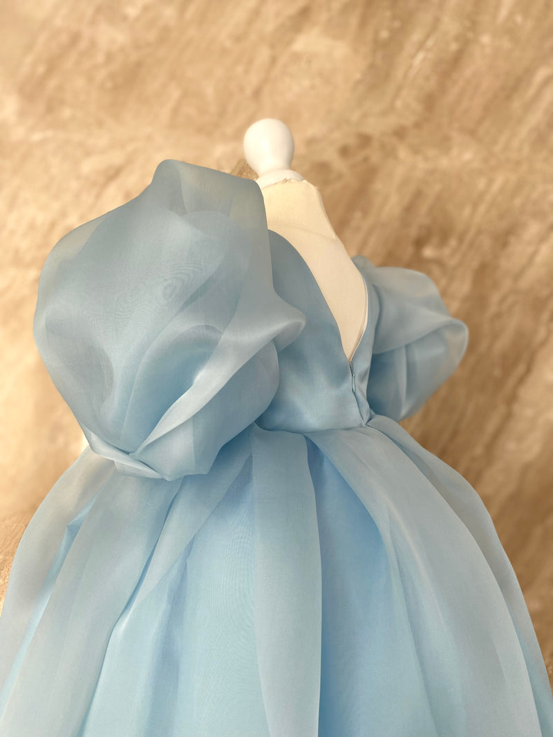 light blue organza dress NALA GOWN BLUE ORGANZA L